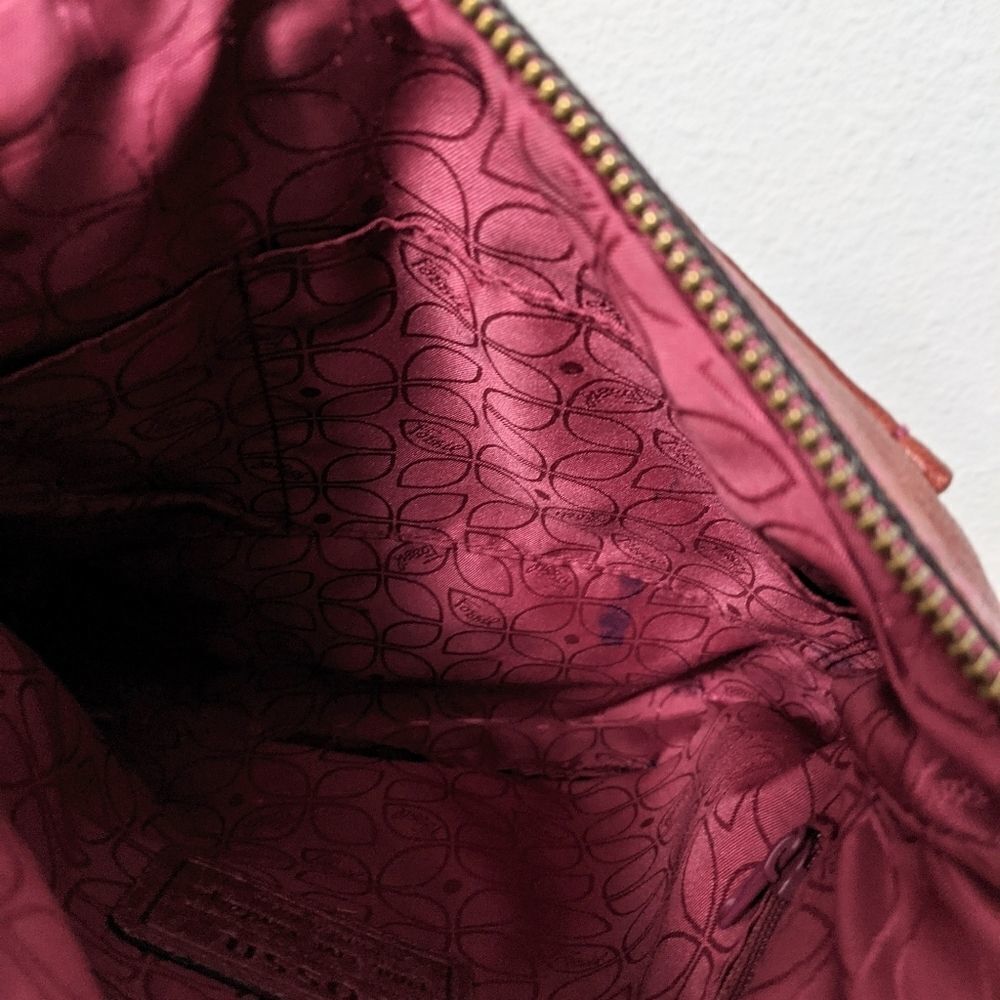 FOSSIL Dark Red Leather Lock Key Crossbody Bag - Picture 13 of 16